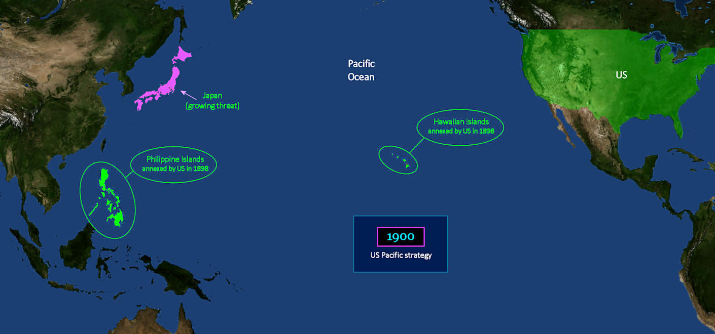 Pacific naval bases annexed, 1900 map